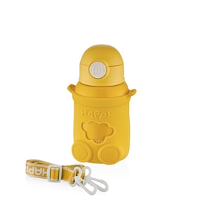 Shotay ST-8816 480ml Askılı Silikon Kılıflı Pipetli Sarı Çelik Matara