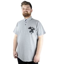 Mode XL Erkek T shirt Polo Skull 22304 Gri Melanj