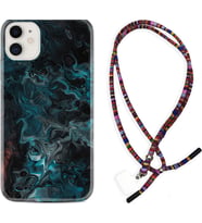 Apple iPhone 11 12 13 Mini Kılıf Boyun Asklı Rasta Silikon Colorful Abstract 1384