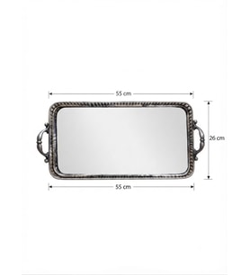 PANALI METAL DEKORATİF TEPSİ BÜYÜK BOY 55 x 26 cm