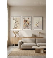 Modern Minimalist Merdivenler 3’lü Ahşap Çerçeveli Tablo Seti
