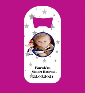 Kişiye Özel Sünnet Hatırası Resimli Yıldızlar Magnet Açacak