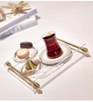 Agbtrend QUEEN S TRAY Tek Kişilik Dekorasyon ve Sunum Tepsisi (Şeffaf)