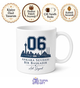 Plakalı Ankara Temalı Baskılı Kupa Bardak Özel Tasarım Hediye