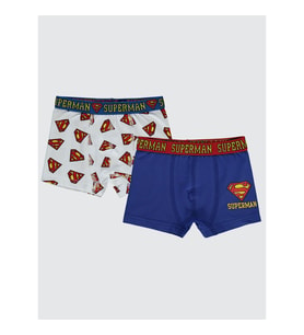 Süperman Erkek Çocuk 2'li Boxer Set 2-10 Yaş Mavi