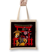 Japan Sakura Dog Shiba Inu Cherry Blossom Tree Japanese Art Bez Çanta Uzun Saplı