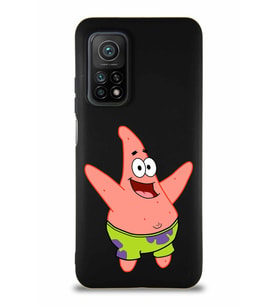 Xiaomi Mi 10T Pro Soft Premier Kapak Patrick Yıldız Tasarımlı Silikon Kılıf - Siyah (Şeffaf)
