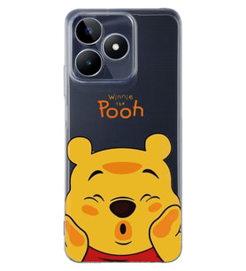 Realme C53 Uyumlu Winnie The Pooh Desenli Şeffaf Telefon Kılıfı