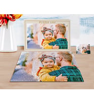 BK Gift Kişiye Özel Tam Boy Baba ve Kız Karikatürlü 1000 Parça Profesyonel Puzzle-1