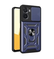 Coverzone Vivo Y16 ?le Uyumlu PhoenixShield S�rg�l� Sistem Kamera Korumal? Kapak Tam Koruma Manyetik Vega Kapak Lacivert
