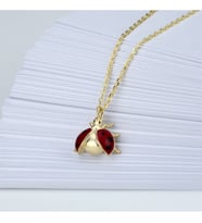 925 Ayar Gümüş Uğur Böceği Kolye