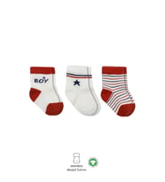 3'Lü Penye Boy And Girl Soket Çorap BS10114 Kırmızı