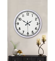 White Classic Modern 52 Cm Metal Duvar Saati (Standart)