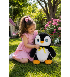 SEVDAM HEDİYELİK 85 cm Penguen Sevgiliye Özel (Siyah)