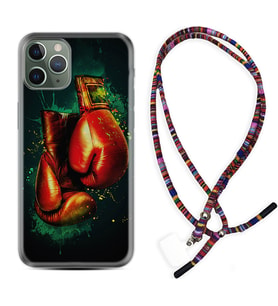 Apple iPhone 11 12 13 14 Pro Max Kılıf Boyun Asklı Rasta Silikon Boks Eldiveni 1763