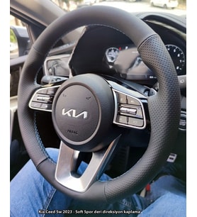 Kia Ceed Sw 2023 Araca Özel Direksiyon Kılıfı (SOFT NOKTA NAPA) (Karışık)