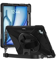 Apple iPad Air 11 2024 Kılıf (A2902-A2903) Heavy Defender Siyah [iPad Air 11 2024 ile Uyumlu Kılıf - Siyah]