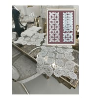 Amerikan Servis Kare Supla Ve Runner Mutfak Set 6 Kişilik Çiçek Set Masa Sunum Takımı Çeyizlik Krem (Krem)