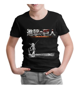 Attack on Titan  Siyah Çocuk Tshirt