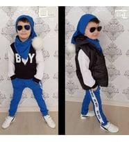 Erkek Çocuk Yelek Kombinli Ponpon Set
