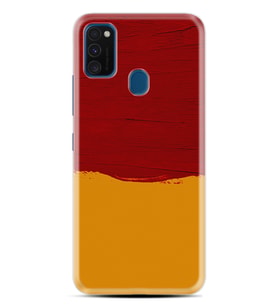 Samsung M21 M22 M23 M30 M31S M32 Kılıf Desenli Silikon Sarı Kırmızı Boya 1708