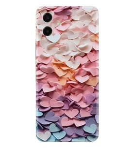 Samsung Galaxy A07 (SM-A075F) Kılıf Boutique Baskılı Resimli Renkli Kalpler Pcode -040