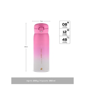 Skyfall Çelik Sızdırmaz Termos 350 Ml Fuşya