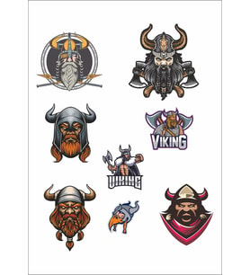 Vikingler Stikcer Set-1 7 Parça Telefon, Tablet, Defter, Laptop Sticker