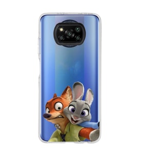 Poco X3 Pro / X3 NFC Uyumlu Zootropolis Judy & Nick Tasarımlı Şeffaf Telefon Kılıfı