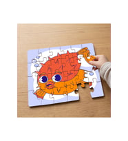 Turuncu Sevimli Balık Tasarımlı 24 Parça Ahşap Çocuk Puzzle MPK0657