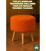 Yuvarlak Balkon Mutfak Salon Ayak Uzatma Pufu Gürgen Ayaklı Tasarım Kiremit