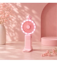 LED Işıklı Mini Taşınabilir Vantilatör – Şarjlı Sessiz Fan  Masaüstü & El Tipi