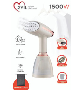 Torima KY-003 Beyaz Buharlı Kırışık Giderici 1500W Taşınabilir Seyahat Boy Dikey Ütü