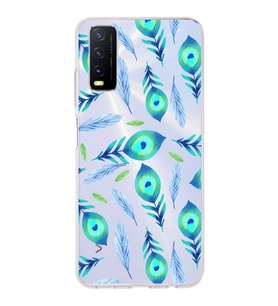 PrintiFy Vivo Y20s ile Uyumlu 1mm Slim Fit Nazar Boncuğu 3 Baskılı Şeffaf  Kılıf