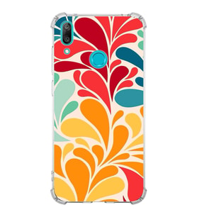 PrintiFy Huawei Y7 2019 Uyumlu Retro Color 5 Baskılı Şeffaf Köşe Korumalı Antişok Kılıf