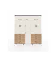 Arges Dolap 8 Raflı 8 Çekmeceli 3 Askılı 220x30x243 Antrasit-Aytaşı/Çam