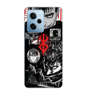 Redmi Note 12 Pro 5G Uyumlu Berserk Anime Tasarımlı Şeffaf Telefon Kılıfı