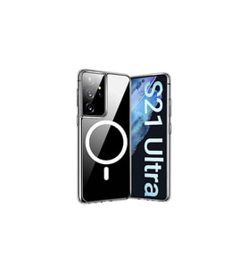 Samsung Galaxy S21 ULTRA Kılıf Magsafe Wireless Kablosuz Şarj Uyumlu Manyetik Şeffaf Kapak