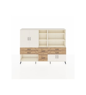 Arges Dolap 10 Raflı 6 Çekmeceli 4 Kapaklı 220x30x163 Aytaşı-Aytaşı/Çam