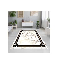 Rovigo Home Dijital Baskı Yıkanabilir Kaymaz Taban Salon Halısı RVG1885-SM67 (Beyaz)