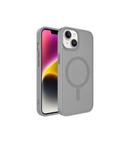 Apple iPhone 13 Uyumlu Kılıf Mat Arka Yüzey Wireless Şarj Özellikli Zore Flet M-safe Kapak (Gri)