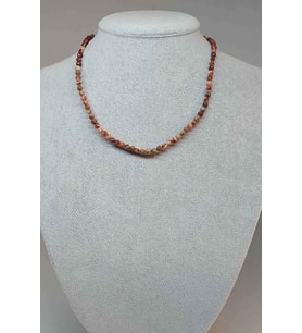 Jasper Taşı Faset Kesim 4mm Kolye (KLİPSLİ) (9856)