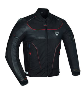 CE2140 Motosiklet Montu 4 Mevsim Hörgüçlü Maxdura 600-D Dayanıklı Kumaş Deri Motorcu Mont Black