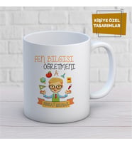 Kişiye Özel İsim Yazılabilir Fen Bilgisi Öğretmeni Kupa Bardak