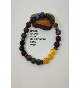 8 MM ERKEK BAŞARI, NAZAR, PARA DOĞALTAŞ BİLEKLİK(LAPİS LAZULİ, SİTRİN, KAPLANGÖZÜ,APATİT, HEMATİT, DUMANLI KUVARS, AMETİST, GÖZ AKİK