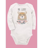 Organik Baskılı Pamuklu Unisex Bebek Body UZUNE158