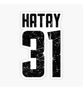 31 HATAY Sticker Yapıştırma Oto Etiket 17cm