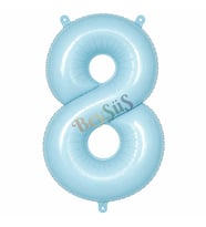 8 Rakam Folyo Balon Mavi Rengi (76 cm)