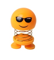 Güneş Gözlüklü Emoji Smile Zıp Zıp Kafa 8 cm Araba Torpido Süsü Masaüstü Dekoratif Figür Pasta Süsü