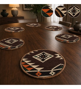 BK Gift 6 Adet El Yapımı Anadolu İzleri Kilim Kumaşı Supla Koleksiyonu 27cm -5